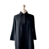 Black Vintage Shirt Dress With Bib