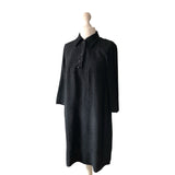 Black Vintage Shirt Dress With Bib