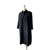 Black Vintage Shirt Dress With Bib