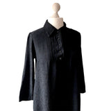 Black Vintage Shirt Dress With Bib