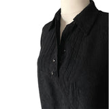 Black Vintage Shirt Dress With Bib