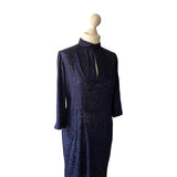 True 1950s Dress in Sheer Navy Blue