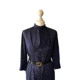 True 1950s Dress in Sheer Navy Blue