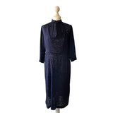 True 1950s Dress in Sheer Navy Blue