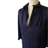 True 1950s Dress in Sheer Navy Blue