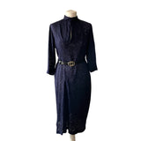 True 1950s Dress in Sheer Navy Blue