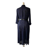 True 1950s Dress in Sheer Navy Blue