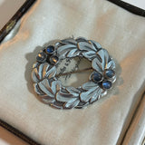 Vintage Danish Silver & Moonstone Brooch