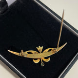 Art Nouveau 9ct Gold Brooch Hallmarked 1908 - hurdyburdy vintage