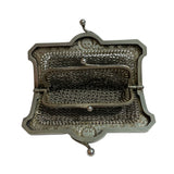 1800s Antique 925 Silver Chatelaine Purse with Threepenny Coin - hurdyburdy vintage