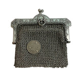 antique-french-silver-925-mesh-purse-and-three-pence-coin