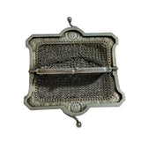 1800s Antique 925 Silver Chatelaine Purse with Threepenny Coin - hurdyburdy vintage