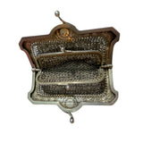 1800s Antique 925 Silver Chatelaine Purse with Threepenny Coin - hurdyburdy vintage