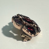 Antique Georgian 9ct Gold Garnet Lace Pin Brooch