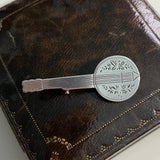 Antique Silver Banjo Brooch