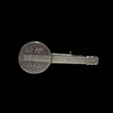 Antique Silver Banjo Brooch