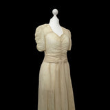 Original 1930s Dress in Sheer Ivory Lace - hurdyburdy vintage
