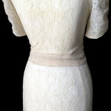Original 1930s Dress in Sheer Ivory Lace - hurdyburdy vintage