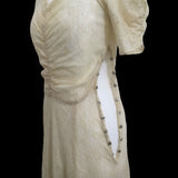Original 1930s Dress in Sheer Ivory Lace - hurdyburdy vintage