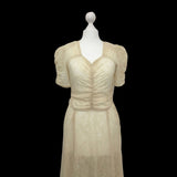 Original 1930s Dress in Sheer Ivory Lace - hurdyburdy vintage