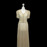 Original 1930s Dress in Sheer Ivory Lace - hurdyburdy vintage