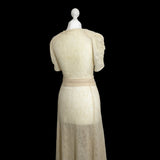 Original 1930s Dress in Sheer Ivory Lace - hurdyburdy vintage