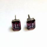 Amethyst Paste Art Deco Pendant and Screw Back Earrings