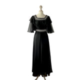 1960s Laura Phillips Black and Silver Evening Dress - hurdyburdy vintage