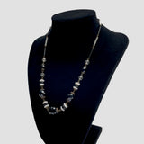 Antique 1920s black and white Cezch Glass Necklace at hurdyburdy vintage jewellery shop