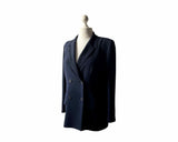 80s Double Breasted Navy Blue Blazer By Alexon