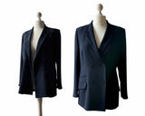 80s Double Breasted Navy Blue Blazer By Alexon