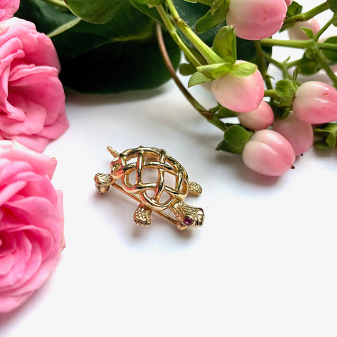 Signed Napier Turtle or Tortoise Brooch