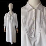 1980s Cosy White Polka Dot Nightgown