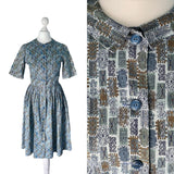 1960s Cute Cotton Shirt Dress