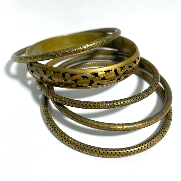 Vintage Brass Bangles 90's Y2K - hurdyburdy vintage