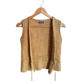 1970’s Knitted Waistcoat or Vest with Tie Waist - hurdyburdy vintage