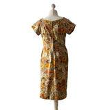 Vintage 1960s Sarong Dress in Autumn Colours at hurdyburdy vintage clothing shop