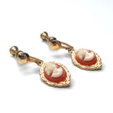 Vintage Cameo Earrings with Screw Backs