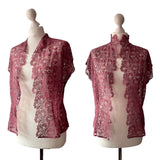1940s Dusty Pink Lace Shrug or Blouse