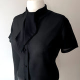 Original 1950's Sheer Black Tricel Blouse