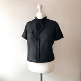 Original 1950's Sheer Black Tricel Blouse