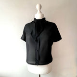 Original 1950's Sheer Black Tricel Blouse