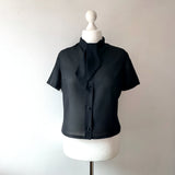 Original 1950's Sheer Black Tricel Blouse