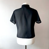 Original 1950's Sheer Black Tricel Blouse