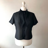 Original 1950's Sheer Black Tricel Blouse