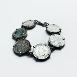 1960s retro Coin Bracelet Featuring HM Queen Elizabeth on Six Sixpences at hurdyburdy vintage jewellery shop