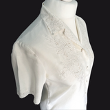 Vintage Hand Embroidered Silk Blouse