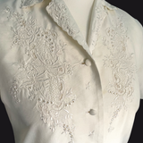 Vintage Hand Embroidered Silk Blouse - hurdyburdy vintage