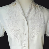 Vintage Hand Embroidered Silk Blouse