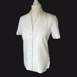 Vintage Hand Embroidered Silk Blouse - hurdyburdy vintage